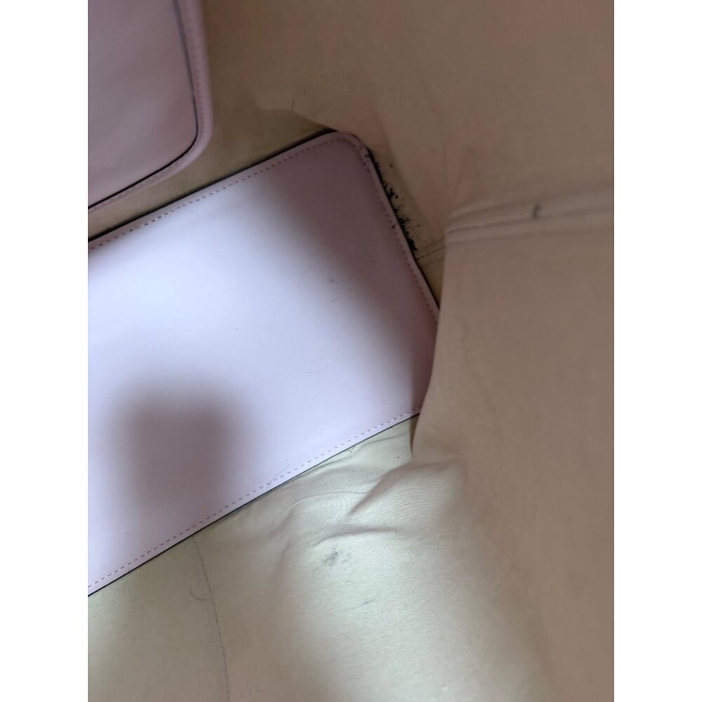 Tory Burch Pink Leather Tote Bag With Canvas Interior And Snap Closure - Picture 7 of 9
